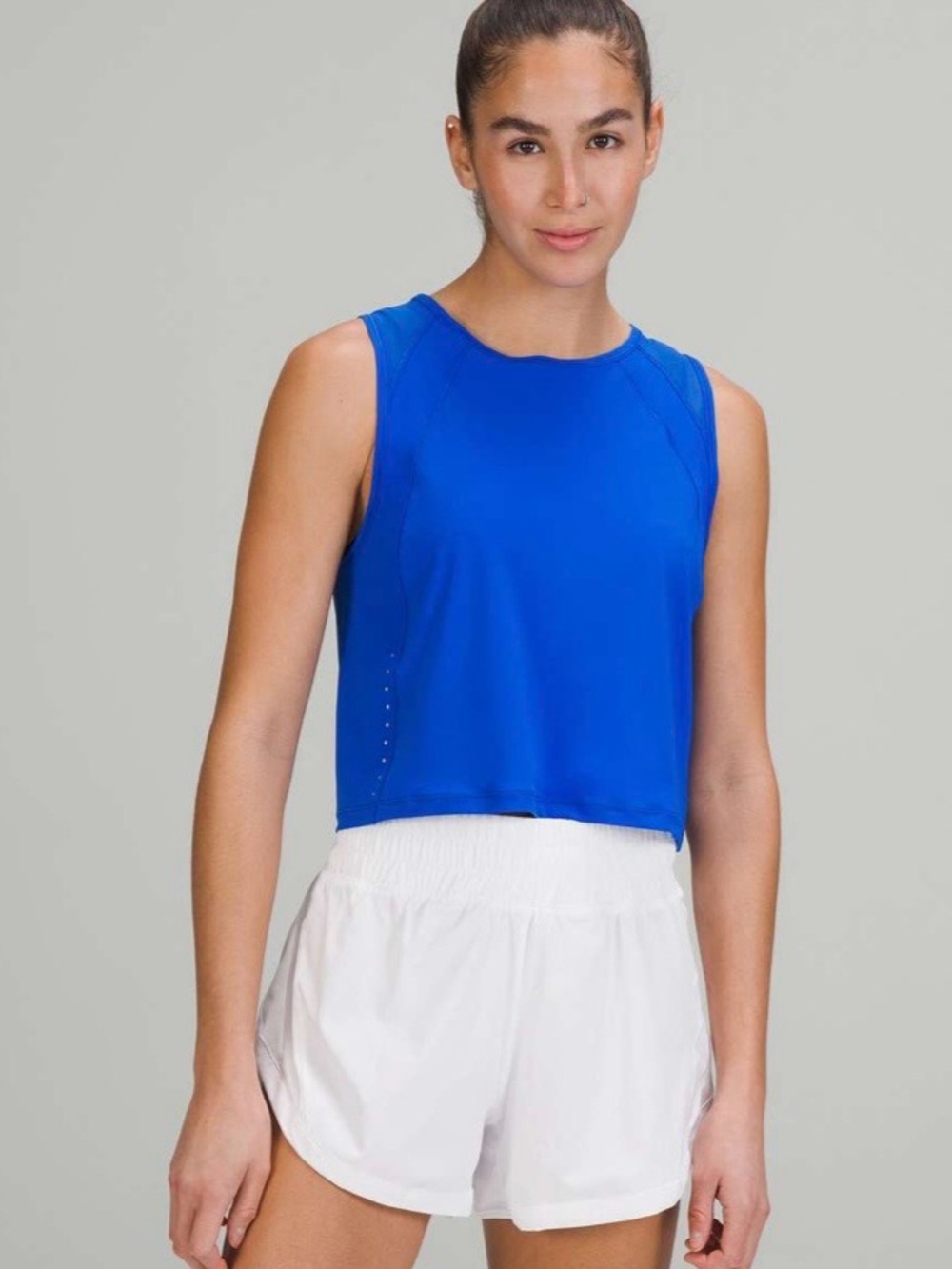 Lululemon Sculpt Cropped Tank Top Blazer Blue Tone